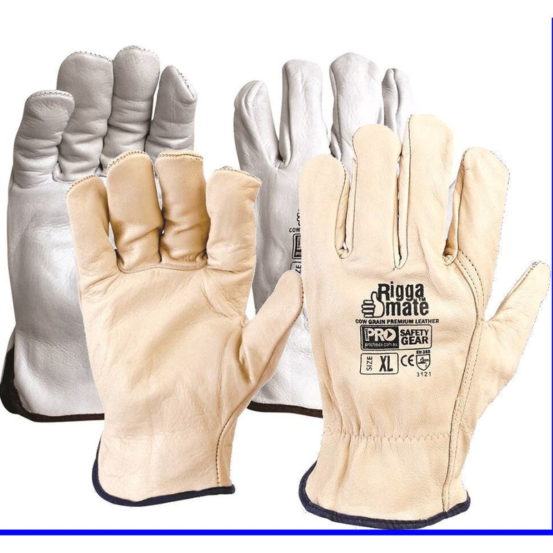 RIGGAMATE BEIGE PREMIUM COWGRAIN GLOVES