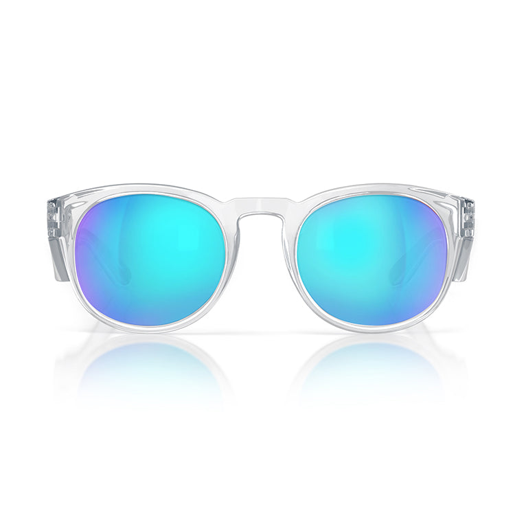 Safe Style CRCBP100 Cruisers Clear Frame Mirror Blue Polarised Safety Glasses