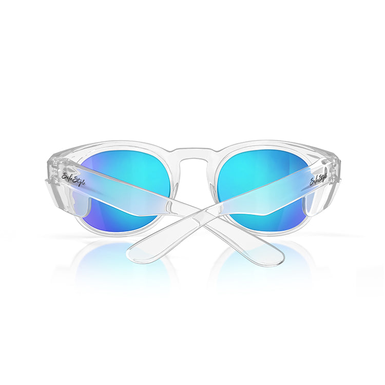 Safe Style CRCBP100 Cruisers Clear Frame Mirror Blue Polarised Safety Glasses