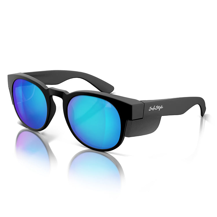 Safe Style CRMBBP100 Cruisers Matte Black Frame/Mirror Blue Polarised Safe StyleSafe Style CRMBBP100 Cruisers Matte Black Frame/Mirror Blue Polarised UV400 Safety Glasses