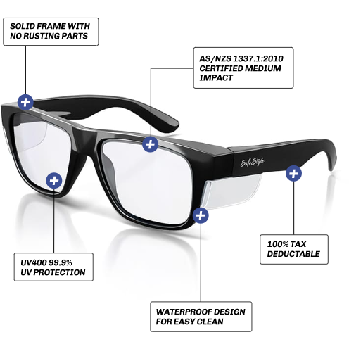 Safe Style FBC100 Fusion Black Frame Safety GlassesSafe StyleSafe Style FBC100 Fusion Black Frame Safety Glasses