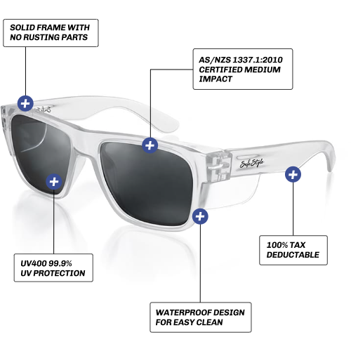 Safe Style FCP100 Fusion Clear Frame Polarised Safety GlassesSafe StyleSafe Style FCP100 Fusion Clear Frame Polarised Safety Glasses