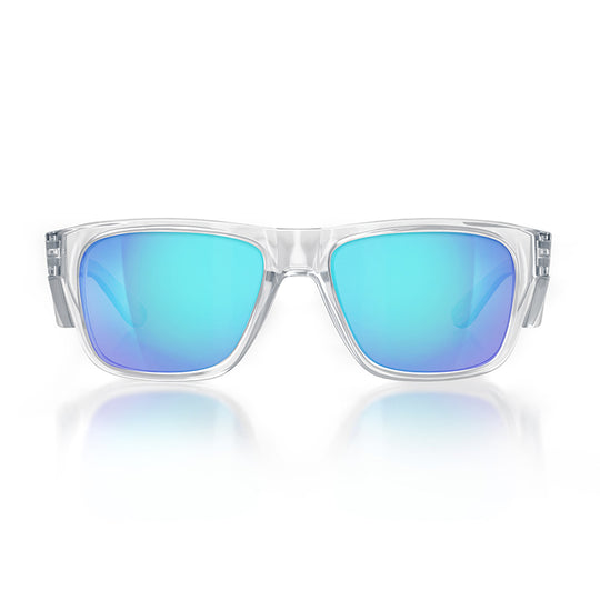 Safe Style FCBP100 Fusions Clear Frame Mirror Blue Polarised Safety Glasses
