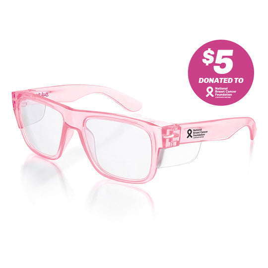 Safe Style FPC100 Fusions Pink Frame Clear Safety Glasses