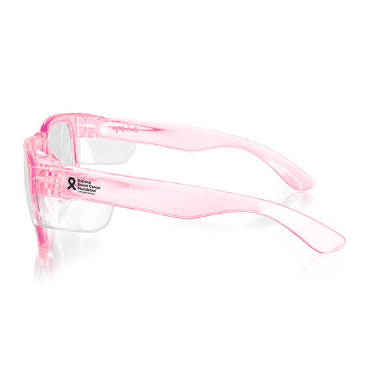 Safe Style FPC100 Fusions Pink Frame Clear Safety Glasses