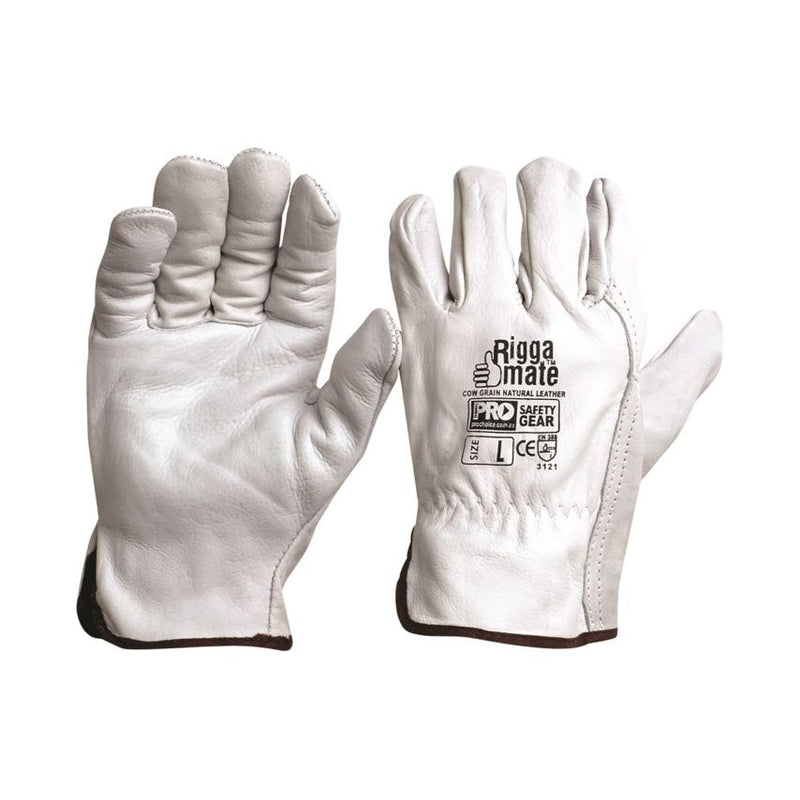 RIGGAMATE BEIGE PREMIUM COWGRAIN LEATHER GLOVES