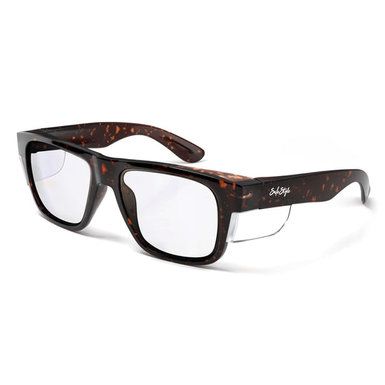 Safe Style FTC100 Fusions Brown Torts Frame Clear Safety Glasses