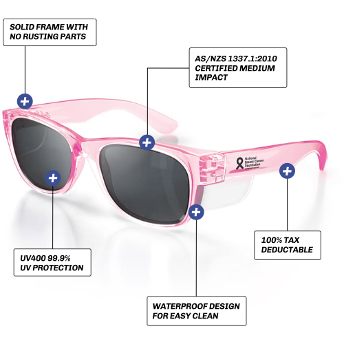 Safe Style CPP100 Classic Pink Frame Polarised Safety GlassesSafe StyleSafe Style CPP100 Classic Pink Frame Polarised Safety Glasses